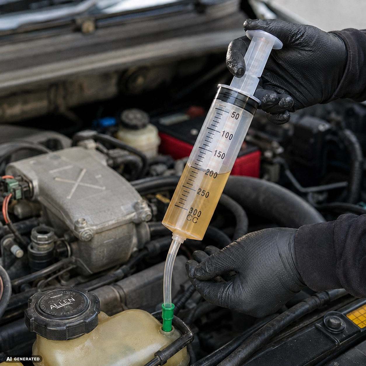 300 ml ruisku letkulla öljyn täyttämiseen ja nesteiden siirtoon autossa