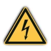 Vaarallinen jännite -tarra DIN EN ISO 7010, 2,5–30 cm