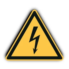 Vaarallinen jännite -tarra DIN EN ISO 7010, 2,5–30 cm