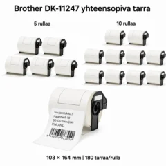 Brother DK-11247 yhteensopiva lähetystarra 103 × 164 mm, 180 tarraa/rulla, 5 ja 10 rullan pakkaukset