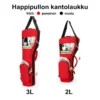 Happipullon kantolaukku 2 L ja 3 L koossa, punainen tai musta