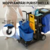 Ammattikäyttöön tarkoitettu siivouskärry moppisangolla