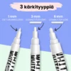 Valkoiset liitutussit 1, 3 ja 6 mm kärjillä