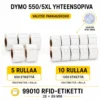 Dymo 99010 RFID-etiketit 28 × 89 mm, valittavana 5 tai 10 rullaa LabelWriter 550- ja 5XL-tulostimiin