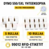 Dymo 99012 RFID-etiketit 36 × 89 mm, valittavana 5 tai 10 rullaa LabelWriter 550- ja 5XL-tulostimiin