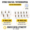 Dymo 99012 RFID-etiketit 89 × 36 mm, valittavana 5 tai 10 rullaa LabelWriter 550- ja 5XL-tulostimiin