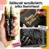 Metallinhohtoiset liitutussit kullan ja hopean sävyissä lahjapaketin koristeluun ja ikkunapiirroksiin