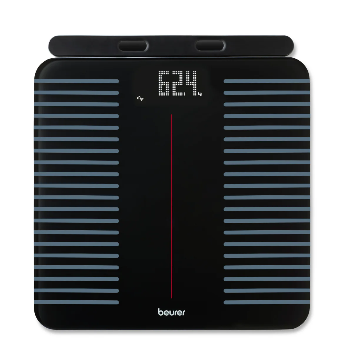 Beurer BF990 WIFI kehonkoostumusvaaka edestä Magic-näytöllä ja ulosvedettävällä käsikappaleella