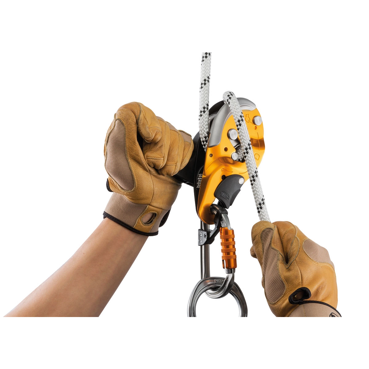Petzl I’D S laskeutumislaite käytössä 10–11,5 mm köydellä