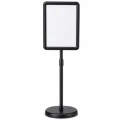 Säädettävä A4-mini-infotaulu 38–60 cm valkoisella taustalla