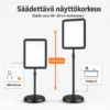 Säädettävä A4-mini-infotaulu 38–60 cm kahdella eri korkeussäädöllä