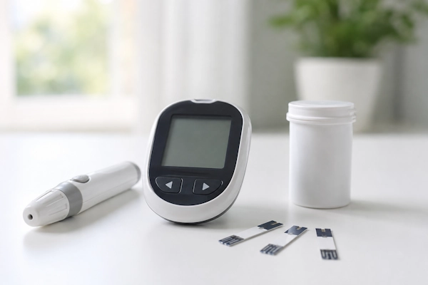 Diabetestarvikkeet verensokerin mittaukseen – verensokerimittari, lansettikynä ja testiliuskat
