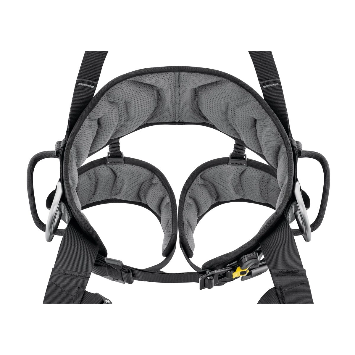 Petzl VOLT LIGHT työasemointivaljaan lantiovyön ja jalkalenkkien pehmusteet sisäpuolelta