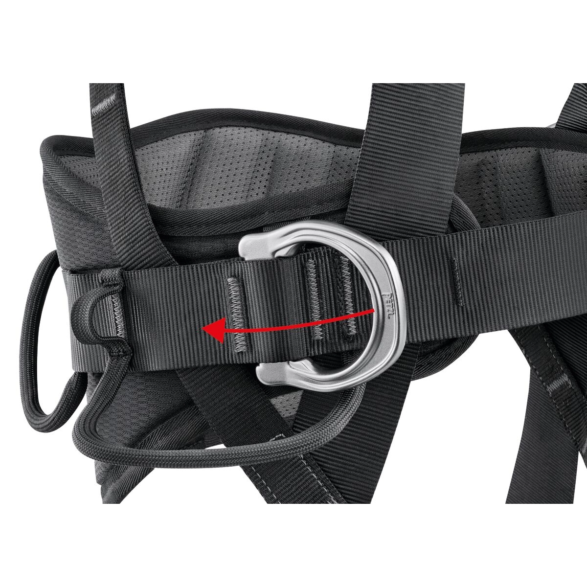 Petzl VOLT LIGHT työasemointivaljaan taitettava sivukiinnityspiste lantiovyössä