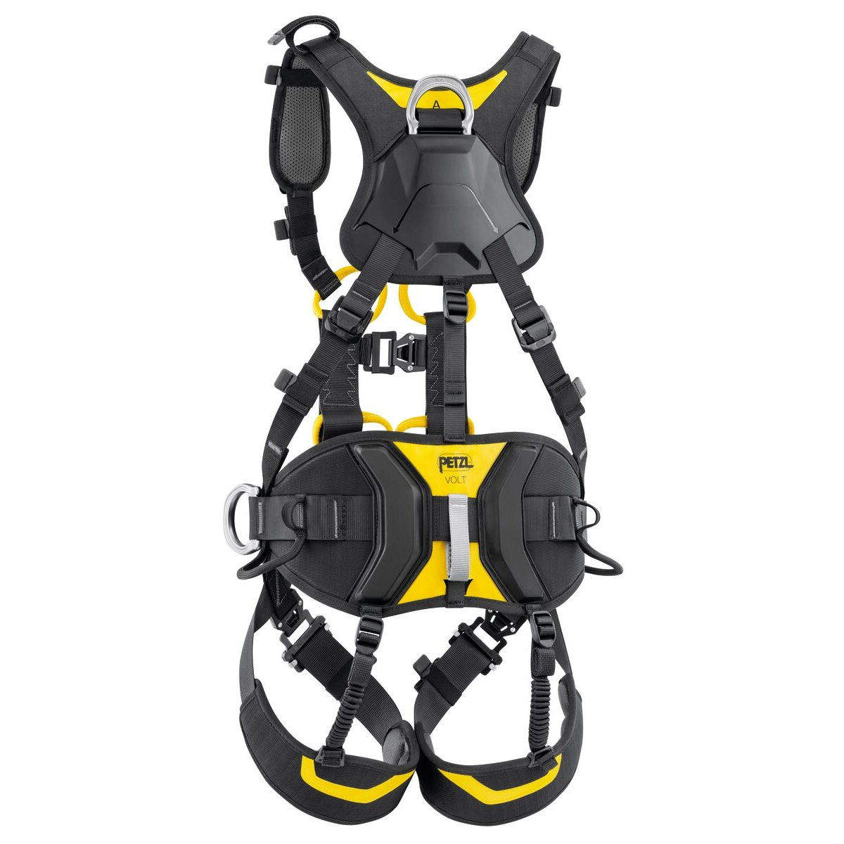 Petzl VOLT WIND putoamissuoja- ja työasemointivaljas takaa suojalevyillä