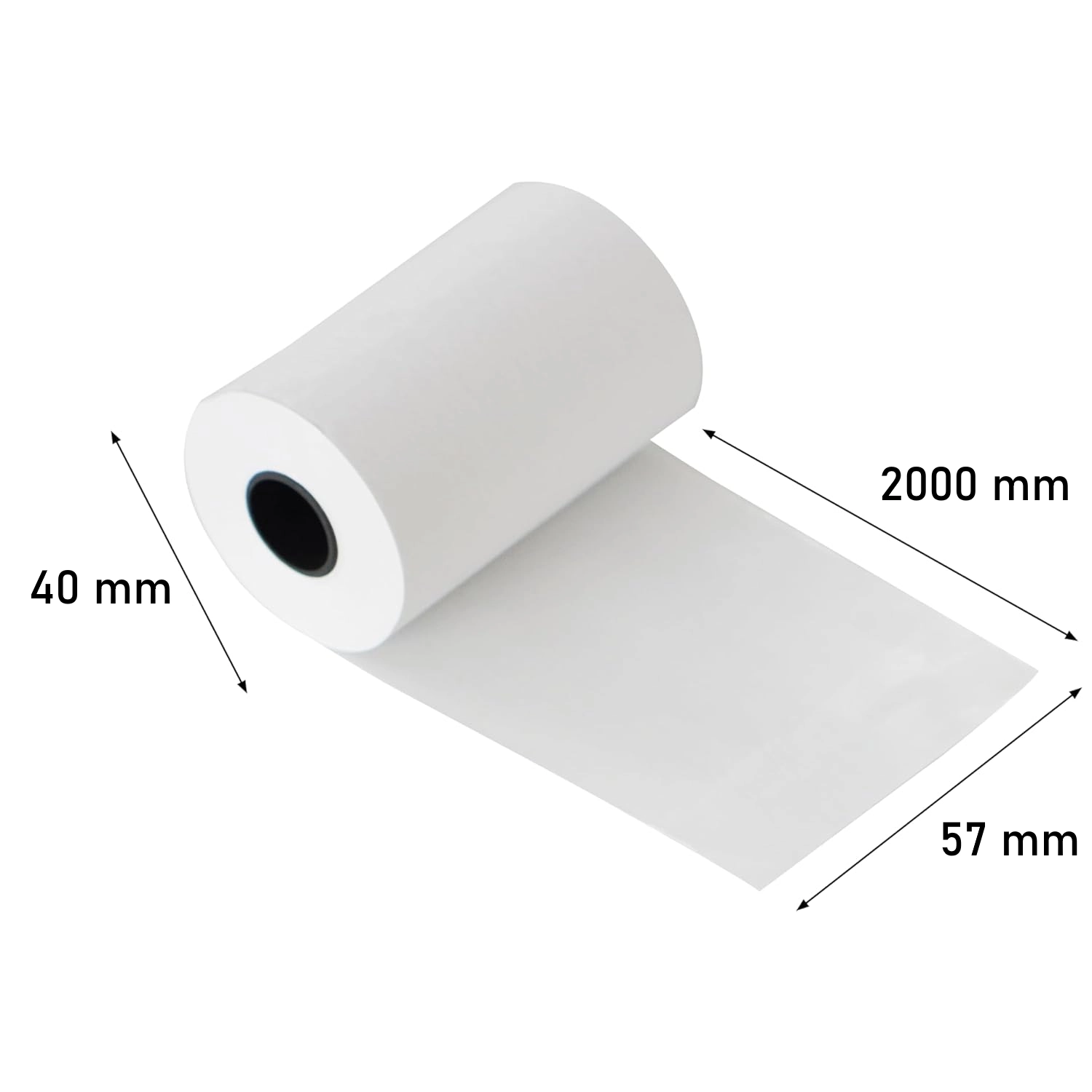 Kuittirulla 57x40x12 mm mitat 20 m lämpöpaperirulla