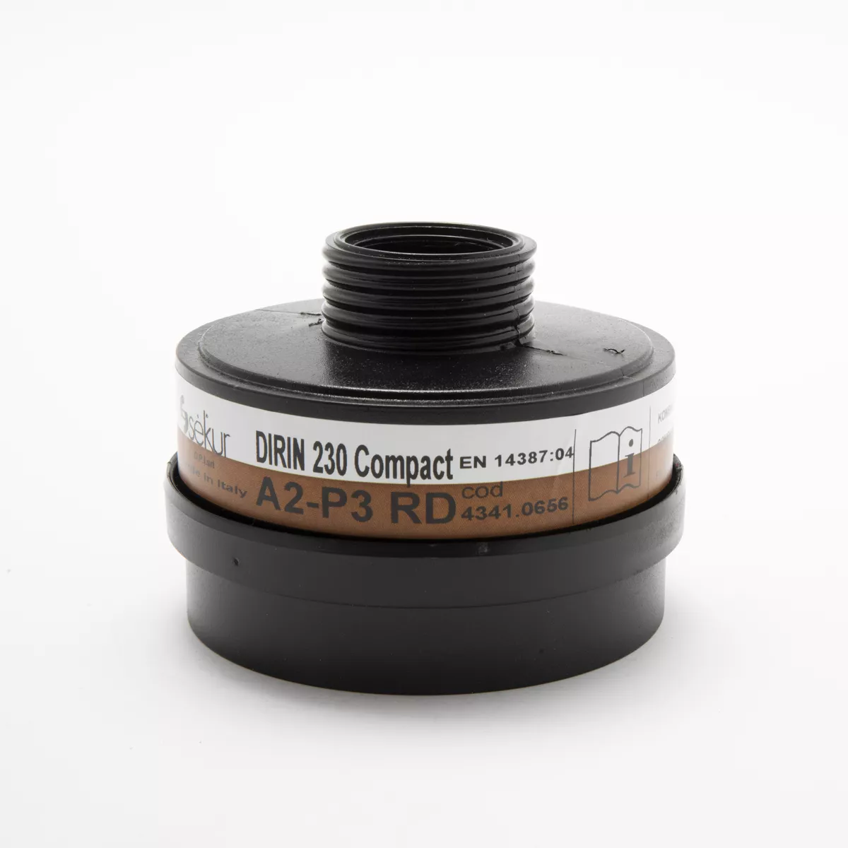 DIRIN A2P3 R D Compact kaasu- ja hiukkassuodatin DIN RD40 kokonaamariin