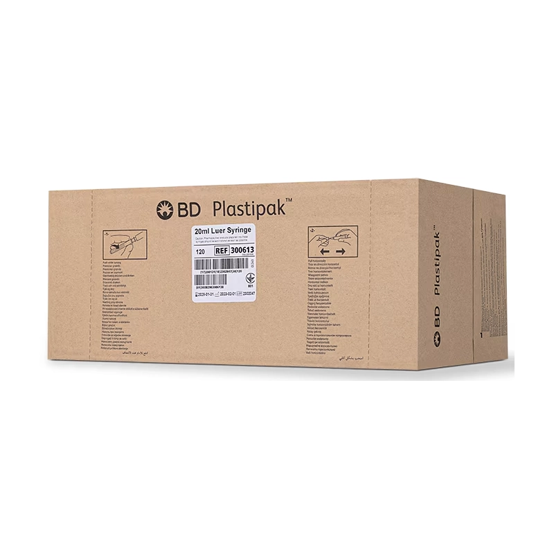 BD Plastipak 20 ml Luer -ruiskut 120 kpl laatikossa