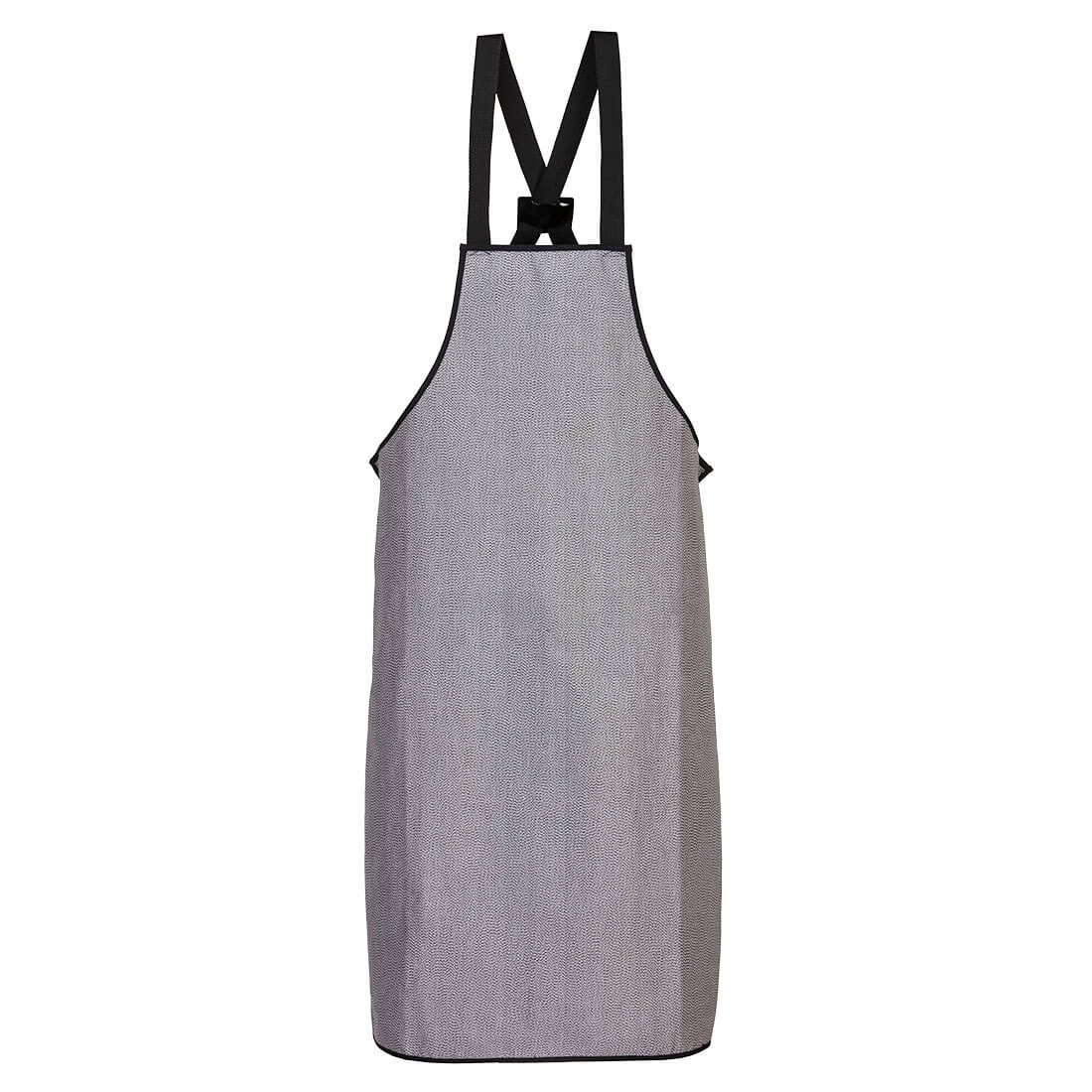 Viiltosuojattu esiliina D harmaa edestä säädettävillä olkahihnoilla