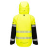 EV4 Hi-Vis vedenpitävä kuoritakki keltainen musta takaa