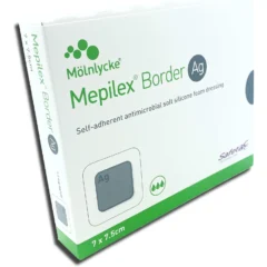 Mepilex Border Ag hopeasidos 7 x 7,5 cm 5 kpl pakkaus