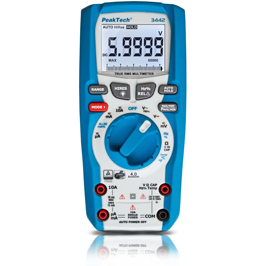 PeakTech 3442 True RMS digitaalinen yleismittari Bluetooth 1000 V
