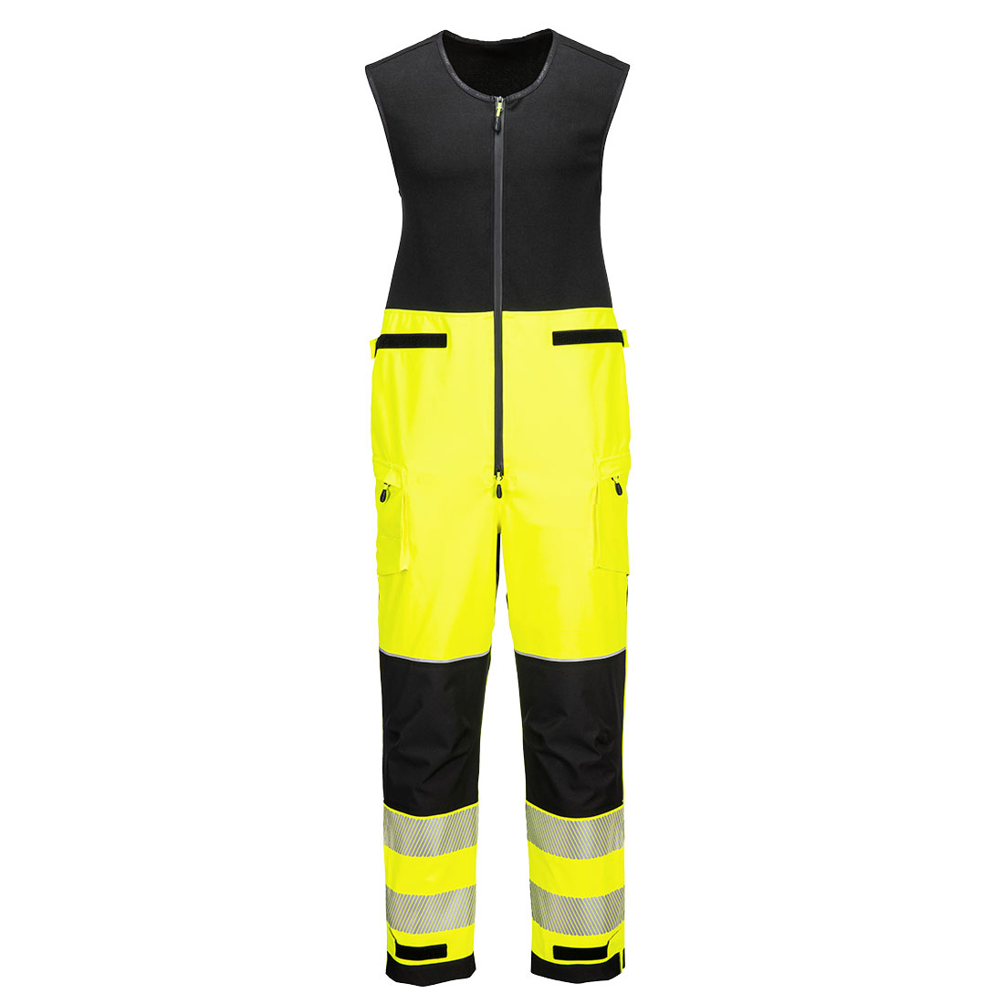 PW3 Hi-Vis kuoriliivihaalari 3L keltainen musta – vedenpitävä avohaalari