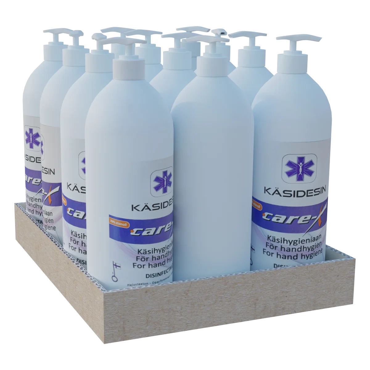 Care-X hajustamaton käsidesi 500 ml pumppupullo 12 kpl pakkaus