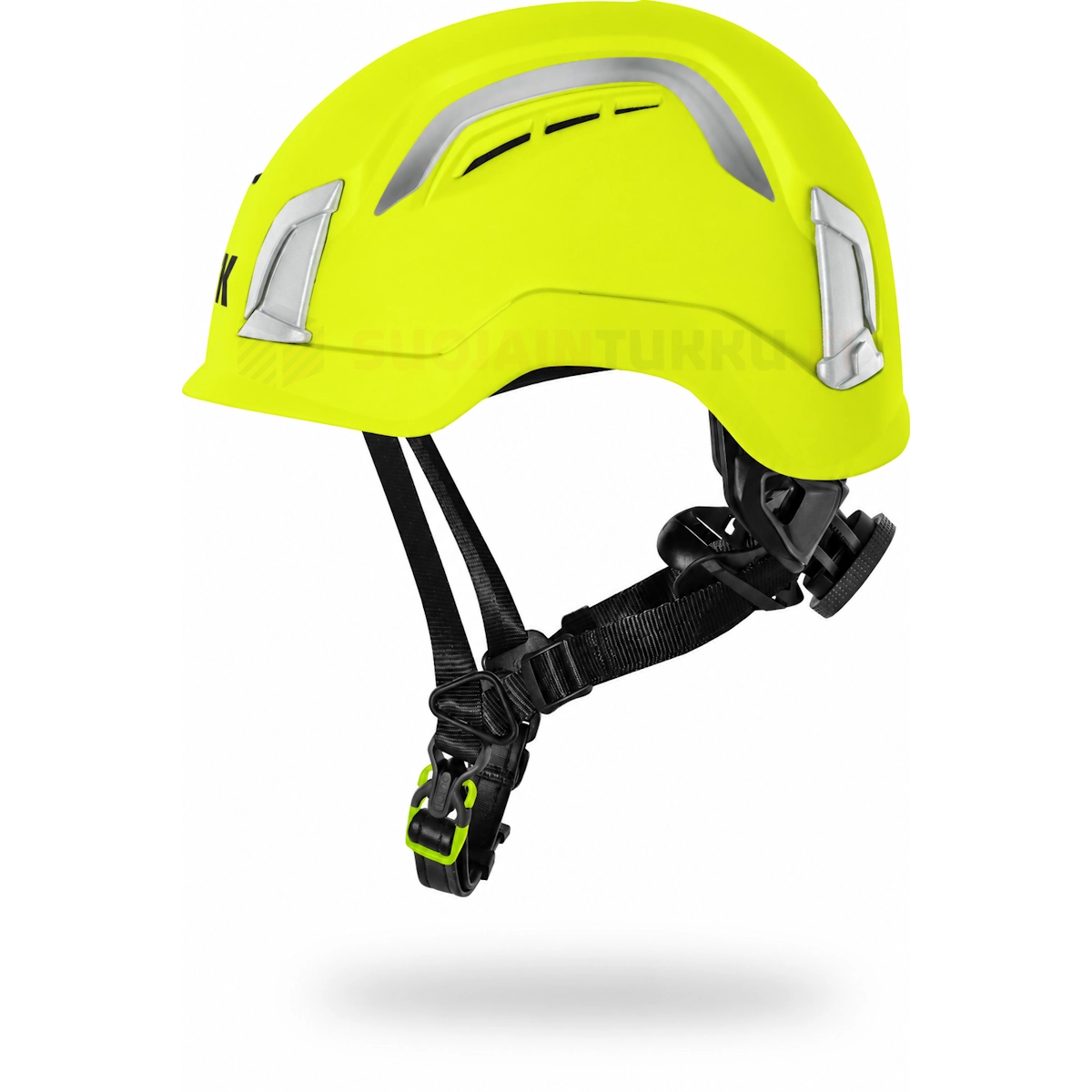 KASK Zenith X PL HI VIZ fluorikeltainen työkypärä sivulta – EN 12492