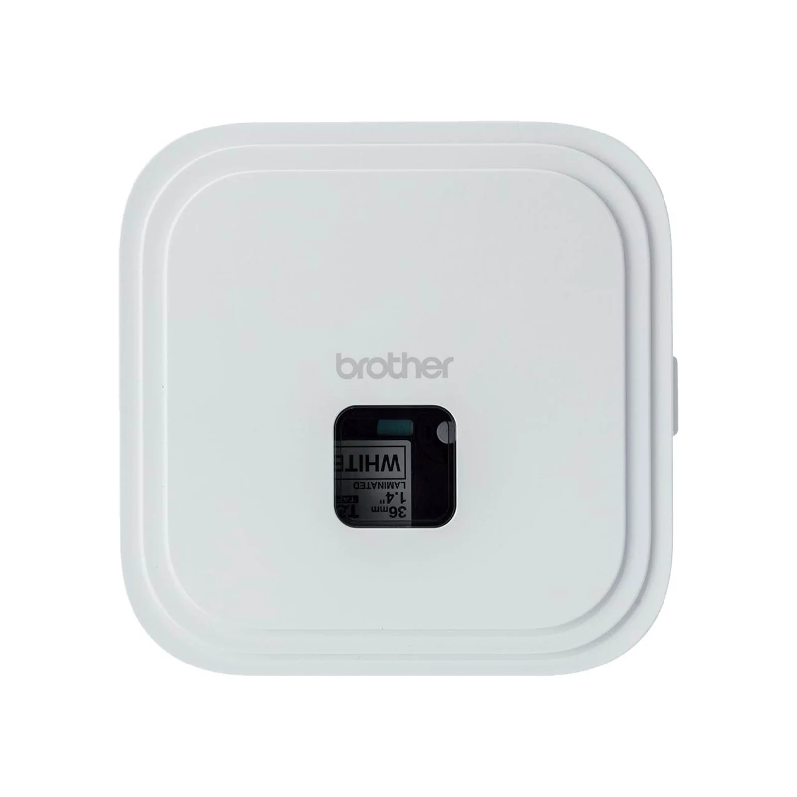 Brother P-touch CUBE Pro PT-P910BT pohja ja TZe-tarrakasetin tarkistusikkuna