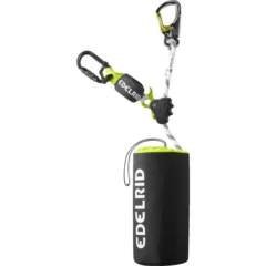 Edelrid Ombilix 140 putoamissuojainköysi 10 ja 15 m nykäyksenvaimentimella ja köysitarraimella