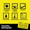 Brother TZe-B51 laminoidun tarranauhan veden-, lämmön-, hankauksen- ja haalistumisen kestävyys