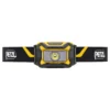Petzl ARIA 1R LED-otsalamppu edestä, leveä valokeila ja kestävä musta-keltainen rakenne