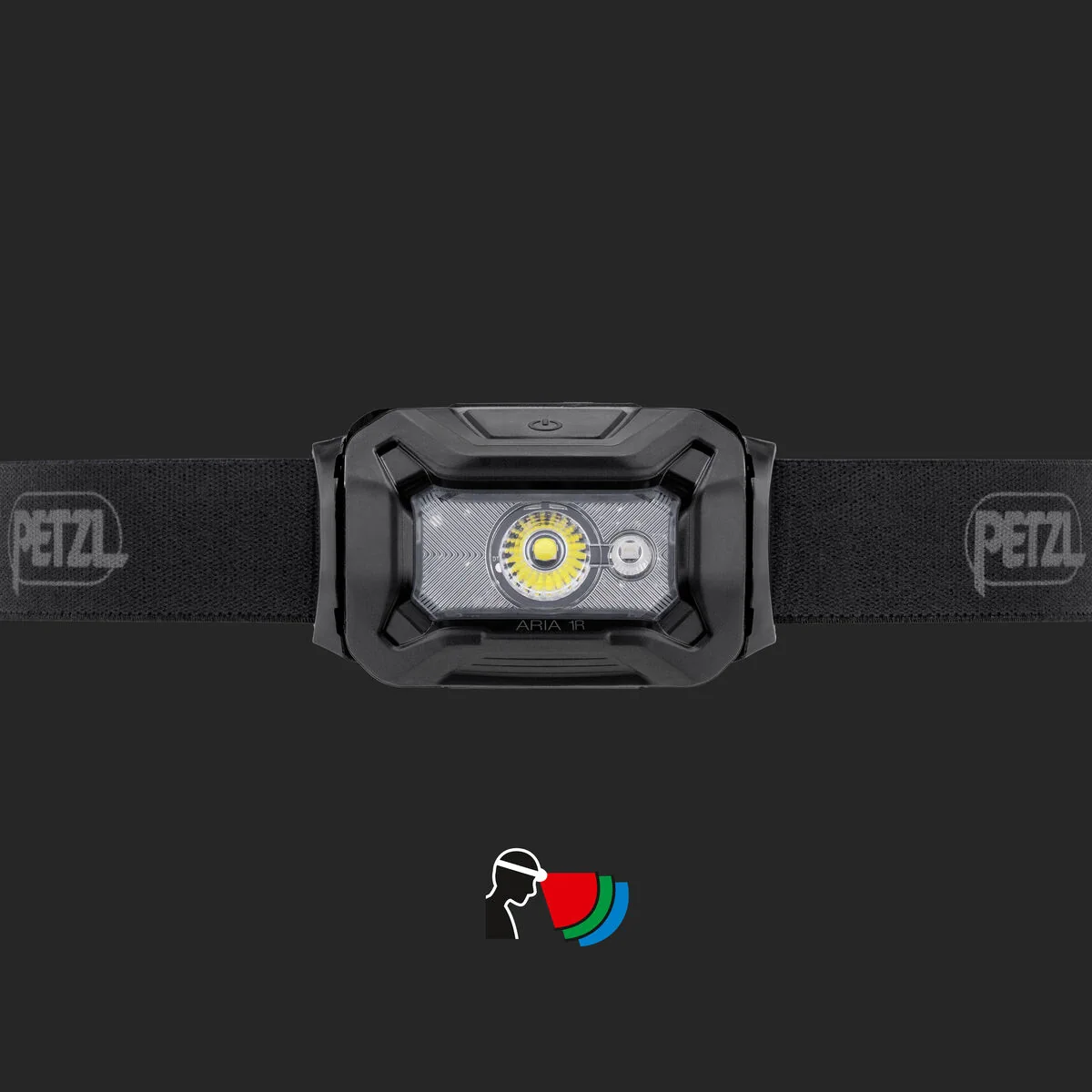 Petzl ARIA 1R RGB työotsalamppu, punainen, vihreä ja sininen RGB-valotoiminto