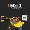 Petzl HYBRID CONCEPT -virtalähdejärjestelmä, ladattava CORE-akku ja kolme AAA-paristoa