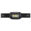 Petzl ARIA 2R RGB otsalamppu edestä, tehokkaat LED-valot ja musta säädettävä otsapanta