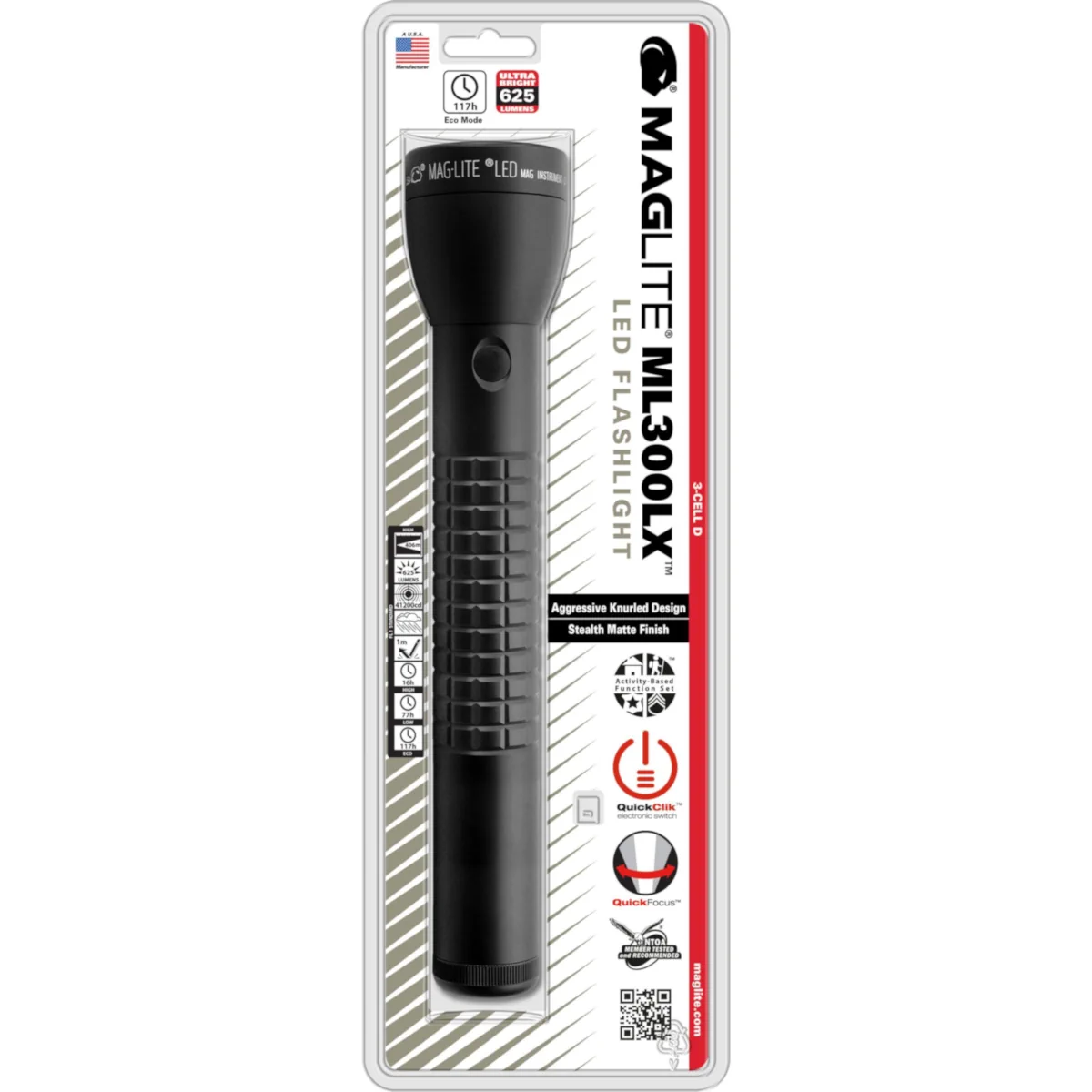 Maglite ML300LX 3D LED-taskulamppu alkuperäisessä kuplapakkauksessa, 746 lumenin valoteho