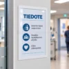 Valkoinen itseliimautuva magneettitasku A4 terveydenhuollon tiedotteelle hoitotilassa