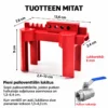 Säädettävä palloventtiilin lukitus mitat ja 8 mm lukkoreikä